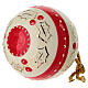 Sphère de Noël en céramique décorée de bandes rouges et de houx peint à la main 8 cm Dellarte Ceramiche s5