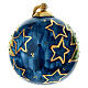 Pallina natalizia albero verde su blu notte dipinta a mano 8 cm Dell'Arte Ceramiche s3