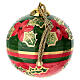 Pallina Dellarte Ceramiche natalizia agrifoglio stella di Natale oro dipinta a mano 10 cm s3