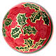 Pallina Dellarte Ceramiche natalizia agrifoglio stella di Natale oro dipinta a mano 10 cm s4