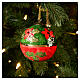 Décoration Sapin de Noël Dellarte Ceramiche houx fleur rouge peinte à la main 8 cm s2