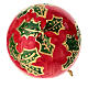 Christmas Tree Ball Red Holly Dellarte Ceramics Hand-Painted 8 cm s4