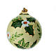 Addobbo Dell'Arte Ceramiche albero Natale floreale ceramica verde oro dipinta a mano 8 cm s3