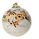 Sfera albero Natale Dell'Arte Ceramiche case sotto la neve 10 cm dipinta a mano s2