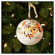Sfera albero Natale Dellarte Ceramiche case sotto la neve 10 cm dipinta a mano s2