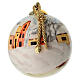 Christmas Tree Ball Snowy Village White Background 8 cm Hand-Painted by Dellarte Ceramics s3