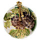 Hand-painted Christmas ball by Dellarte Ceramiche, 4 in, red and gold pomegranate s3