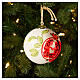 Palla albero Natale Dellarte Ceramiche melagrana rossa e oro 10 cm dipinta a mano s2
