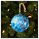 Adorno Dellarte Ceramiche árbol Navidad azul con estrellas espirales oro 10 cm pintado a mano s2