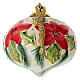 Pallina Natale Dell'Arte Ceramiche agrifoglio e fiore rosso 8 cm cipolla s2
