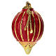 Esfera árbol Navidad gota Dellarte Ceramiche roja con decoración dorada 8 cm s3