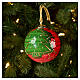 Bola navideña Dellarte Ceramiche estrellas oro sobre rojo y verde 10 cm pintada a mano s2