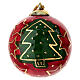 Pallina Natale Dellarte Ceramiche stelle e alberi dorati 8 cm dipinta a mano s1