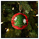 Pallina Natale Dellarte Ceramiche stelle e alberi dorati 8 cm dipinta a mano s2