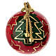 Pallina Natale Dellarte Ceramiche stelle e alberi dorati 8 cm dipinta a mano s3