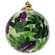 Christmas bauble by Dellarte Ceramiche, hand-painted purple flowers, green leaves, 3 in s4