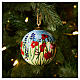 Red Flower Christmas Tree Ornament Dellarte Ceramics 8 cm Hand-Painted s2