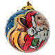 Decoración árbol Navidad Dellarte Ceramiche rostro Papá Noel 10 cm pintada a mano s4