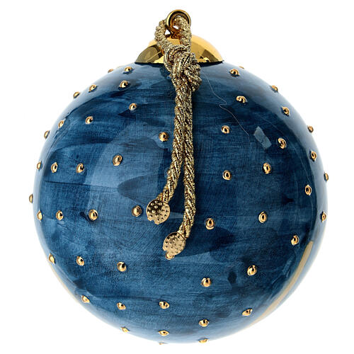 Décoration sapin de Noël Dellarte Ceramiche visage Père Noël 10 cm peint à la main 3