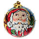 Enfeite de Natal Dellarte Ceramiche rosto do Pai Natal 10 cm pintado à mão s1