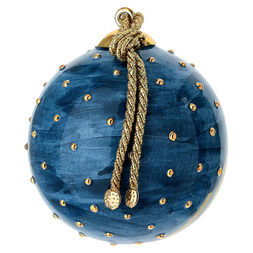 Dellarte Ceramiche Christmas tree ball, 3 in, hand-painted Santa Claus face 3