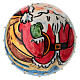 Sfera albero Natale Dell'Arte Ceramiche volto Babbo Natale 8 cm dipinta a mano s3