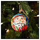 Sfera albero Natale Dellarte Ceramiche volto Babbo Natale 8 cm dipinta a mano s2