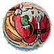 Sfera albero Natale Dellarte Ceramiche volto Babbo Natale 8 cm dipinta a mano s4