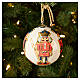 Christmas tree bauble by Dellarte Ceramiche, hand-painted nutcracker, 4 in s2