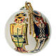 Christmas tree bauble by Dellarte Ceramiche, hand-painted nutcracker, 4 in s3
