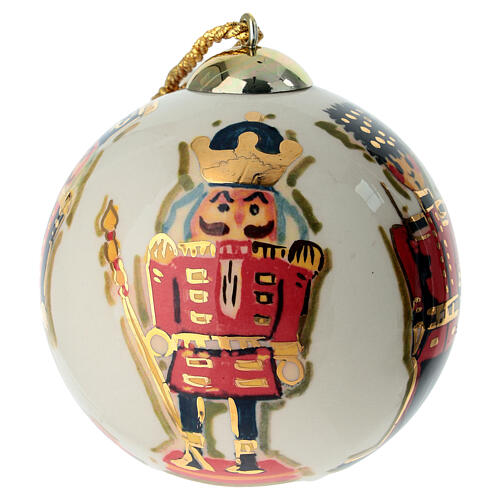 Pallina albero Natale Dellarte Ceramiche schiaccianoci dipinto a mano 10 cm 1