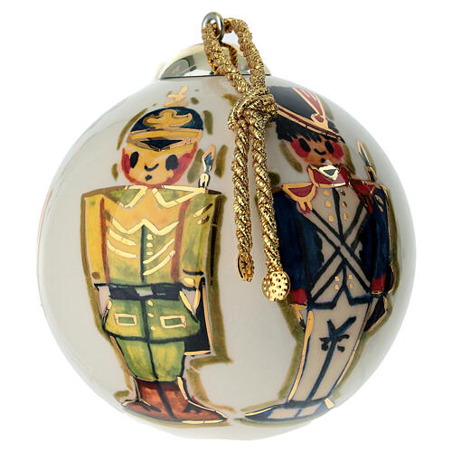 Pallina albero Natale Dellarte Ceramiche schiaccianoci dipinto a mano 10 cm 3