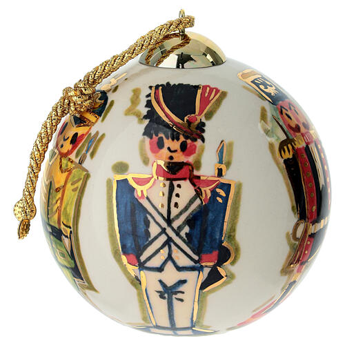 Pallina albero Natale Dellarte Ceramiche schiaccianoci dipinto a mano 10 cm 5
