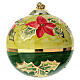 Pallina Natalizia Dellarte Ceramiche verde e stelle di Natale 10 cm dipinte a mano s1