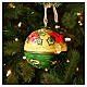 Pallina Natalizia Dellarte Ceramiche verde e stelle di Natale 10 cm dipinte a mano s2
