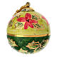 Bola de Natal Dellarte Ceramiche com azevinho em fundo verde 8 cm s1