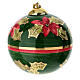Palla albero Natale Dellarte Ceramiche stella rossa e fascia oro 10 cm dipinta a mano s1
