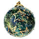 Pallina Dell'Arte Ceramiche albero Natale marmorizzata con stelle oro 10 cm dipinta a mano s1