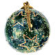 Pallina Dell'Arte Ceramiche albero Natale marmorizzata con stelle oro 10 cm dipinta a mano s2