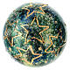 Pallina Dell'Arte Ceramiche albero Natale marmorizzata con stelle oro 10 cm dipinta a mano s3