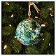 Christmas Tree Ball Marbled with Gold Stars Dellarte Ceramics, 10 cm Hand-Painted s2