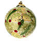 Dellarte Ceramiche hand-painted bauble with holly and tree branches, sfumato effect, 4 in s1