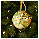 Bola Dellarte Ceramiche 10 cm pintada a mano con acebo y árbol de Navidad efecto difuminado s2