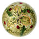 Pallina natalizia agrifoglio rami di pino oro 8 cm dipinta a mano Dellarte Ceramiche s4