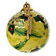 Sfera albero Natale Dellarte Ceramiche fondo verde agrifoglio bacche rosse 80 cm dipinta mano s3