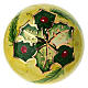 Sfera albero Natale Dellarte Ceramiche fondo verde agrifoglio bacche rosse 80 cm dipinta mano s4
