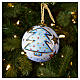 Esfera Dellarte Ceramiche Navidad fondo azul con estrellas oro 10 cm pintada a mano s2