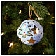 Esfera Dellarte Ceramiche árbol de Navidad azul arbolito y estrellas oro 8 cm pintada a mano s2