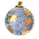 Esfera Dellarte Ceramiche árbol de Navidad azul arbolito y estrellas oro 8 cm pintada a mano s4