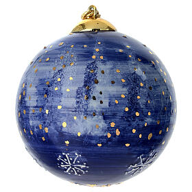 Decorazione albero Natale Dellarte Ceramiche effetto cielo stellato 10 cm dipinta a mano